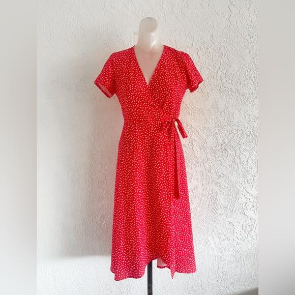 Charlie Holiday | Penelope Red Floral Wrap Dress - Picture 1 of 11